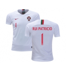 Portugal #1 Rui Patricio Away Kid Soccer Country Jersey