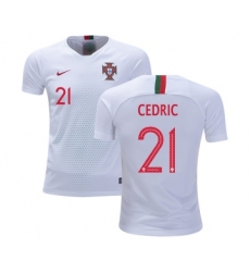 Portugal #21 Cedric Away Kid Soccer Country Jersey