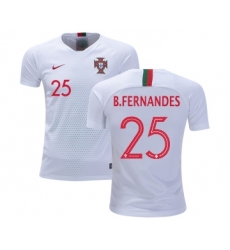 Portugal #25 B.Fernandes Away Kid Soccer Country Jersey