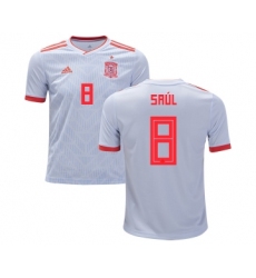 Spain #8 Saul Away Kid Soccer Country Jersey