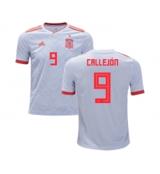 Spain #9 Callejon Away Kid Soccer Country Jersey