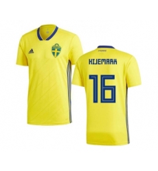 Sweden #16 Hijemark Home Kid Soccer Country Jersey