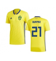 Sweden #21 Durmaz Home Kid Soccer Country Jersey