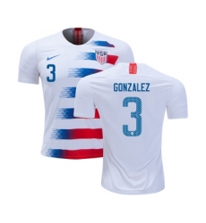 USA #3 Gonzalez Home Kid Soccer Country Jersey