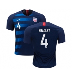 USA #4 Bradley Away Kid Soccer Country Jersey