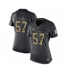 Women's Cincinnati Bengals #57 Germaine Pratt Limited Black 2016 Salute to Service Football Jersey