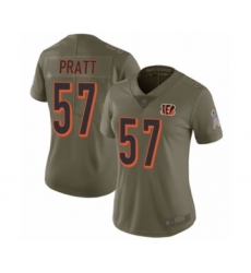 Women's Cincinnati Bengals #57 Germaine Pratt Limited Olive 2017 Salute to Service Football Jersey