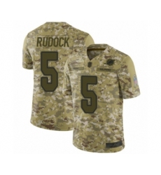 Men's Miami Dolphins #5 Jake Rudock Limited Camo 2018 Salute to Service Football Jersey