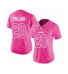 Women's Dallas Cowboys #20 Tony Pollard Limited Pink Rush Fashion Football Jersey