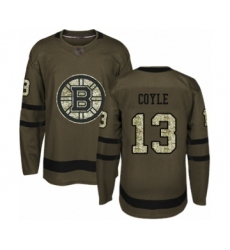 Youth Boston Bruins #13 Charlie Coyle Authentic Green Salute to Service Hockey Jersey