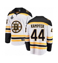 Youth Boston Bruins #44 Steven Kampfer Authentic White Away Fanatics Branded Breakaway 2019 Stanley Cup Final Bound Hockey Jersey