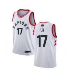 Women's Toronto Raptors #17 Jeremy Lin Swingman White 2019 Basketball Finals Bound Jersey - Association Edition