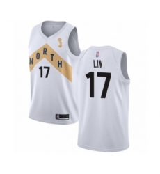 Women's Toronto Raptors #17 Jeremy Lin Swingman White 2019 Basketball Finals Champions Jersey - City Edition