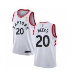 Men's Toronto Raptors #20 Jodie Meeks Swingman White 2019 Basketball Finals Champions Jersey - Association Edition