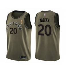 Youth Toronto Raptors #20 Jodie Meeks Swingman Green Salute to Service 2019 Basketball Finals Champions Jersey