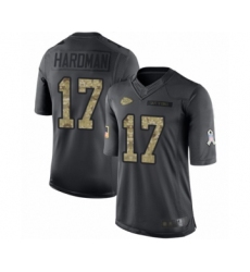 Men's Kansas City Chiefs #17 Mecole Hardman Limited Black 2016 Salute to Service Football Jersey