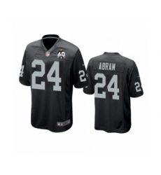 Men's Oakland Raiders #24 Johnathan Abram Game Black 60th Anniversary Team Color Football Jersey