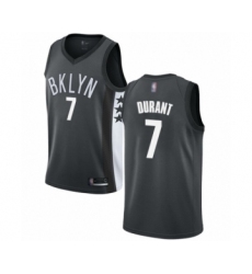 Men's Brooklyn Nets #7 Kevin Durant Authentic Gray Basketball Jersey Statement Edition