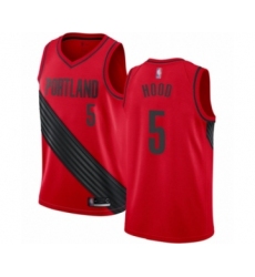 Men's Portland Trail Blazers #5 Rodney Hood Authentic Red Basketball Jersey Statement Edition