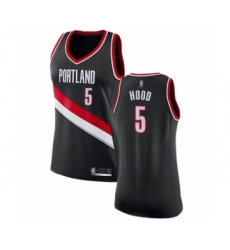 Women's Portland Trail Blazers #5 Rodney Hood Swingman Black Basketball Jersey - Icon Edition