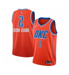 Men's Oklahoma City Thunder #2 Shai Gilgeous-Alexander Authentic Orange Finished Basketball Jersey - Statement Edition