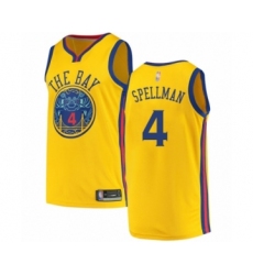 Women's Golden State Warriors #4 Omari Spellman Swingman Gold Basketball Jersey - City Edition