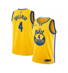 Women's Golden State Warriors #4 Omari Spellman Swingman Gold Finished Basketball Jersey - Statement Edition