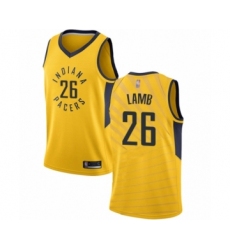 Women's Indiana Pacers #26 Jeremy Lamb Swingman Gold Basketball Jersey Statement Edition