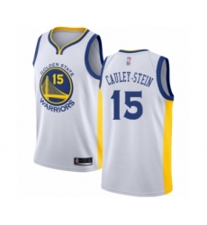 Men's Golden State Warriors #15 Willie Cauley-Stein Authentic White Basketball Jersey - Association Edition