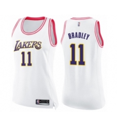 Women's Los Angeles Lakers #11 Avery Bradley Swingman White Pink Fashion Basketball Jersey