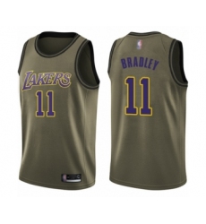 Youth Los Angeles Lakers #11 Avery Bradley Swingman Green Salute to Service Basketball Jersey