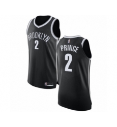 Men's Brooklyn Nets #2 Taurean Prince Authentic Black Basketball Jersey - Icon Edition