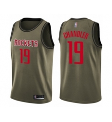 Youth Houston Rockets #19 Tyson Chandler Swingman Green Salute to Service Basketball Jersey