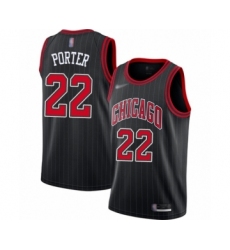 Men's Chicago Bulls #22 Otto Porter Authentic Black Finished Basketball Jersey - Statement Edition