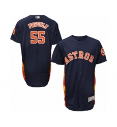 Men's Houston Astros #55 Ryan Pressly Navy Blue Alternate Flex Base Authentic Collection Baseball Jersey