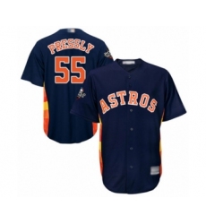 Youth Houston Astros #55 Ryan Pressly Authentic Navy Blue Alternate Cool Base 2019 World Series Bound Baseball Jersey