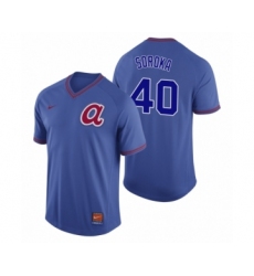 Youth Atlanta Braves #40 Mike Soroka Royal Cooperstown Collection Legend Jersey
