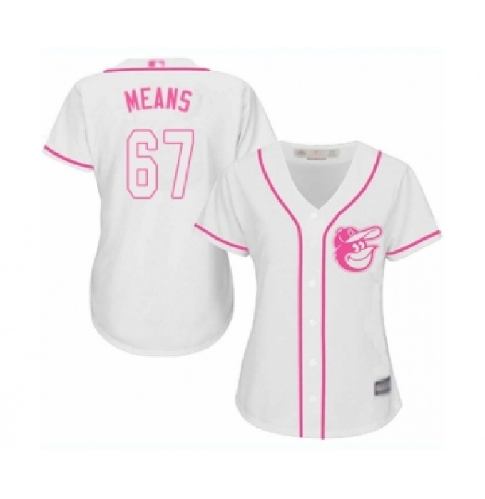Women's Baltimore Orioles #67 John Means Authentic White Fashion Cool Base Baseball Jersey