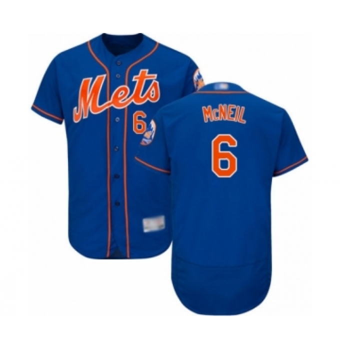 Men's New York Mets #6 Jeff McNeil Royal Blue Alternate Flex Base Authentic Collection Baseball Jersey