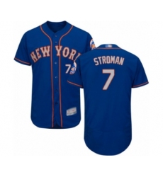 Men's New York Mets #7 Marcus Stroman Royal Gray Alternate Flex Base Authentic Collection Baseball Jersey