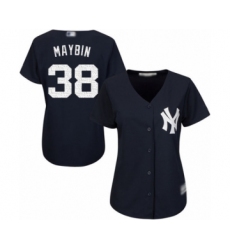 Women's New York Yankees #38 Cameron Maybin Authentic Navy Blue Alternate Baseball Jersey