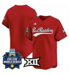 Men's Texas Tech Red Raiders Blank Red 2025 World Series Stitched Jersey