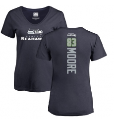 NFL Women's Nike Seattle Seahawks #83 David Moore Navy Blue Backer T-Shirt