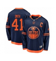 Youth Edmonton Oilers #41 Mike Smith Authentic Navy Blue Alternate Fanatics Branded Breakaway Hockey Jersey