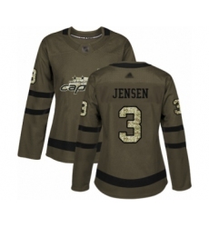 Women's Washington Capitals #3 Nick Jensen Authentic Green Salute to Service Hockey Jersey