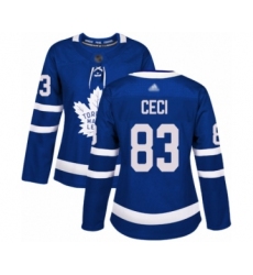 Women's Toronto Maple Leafs #83 Cody Ceci Authentic Royal Blue Home Hockey Jersey