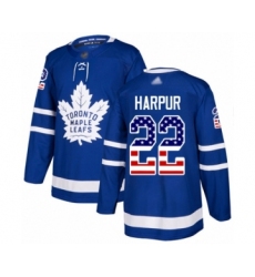 Men's Toronto Maple Leafs #22 Ben Harpur Authentic Royal Blue USA Flag Fashion Hockey Jersey