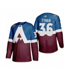 Women's Colorado Avalanche #36 T.J. Tynan Authentic Burgundy Blue 2020 Stadium Series Hockey Jersey