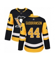 Women's Pittsburgh Penguins #44 Erik Gudbranson Authentic Black Home Hockey Jersey