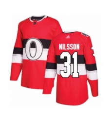 Men's Ottawa Senators #31 Anders Nilsson Authentic Red 2017 100 Classic Hockey Jersey